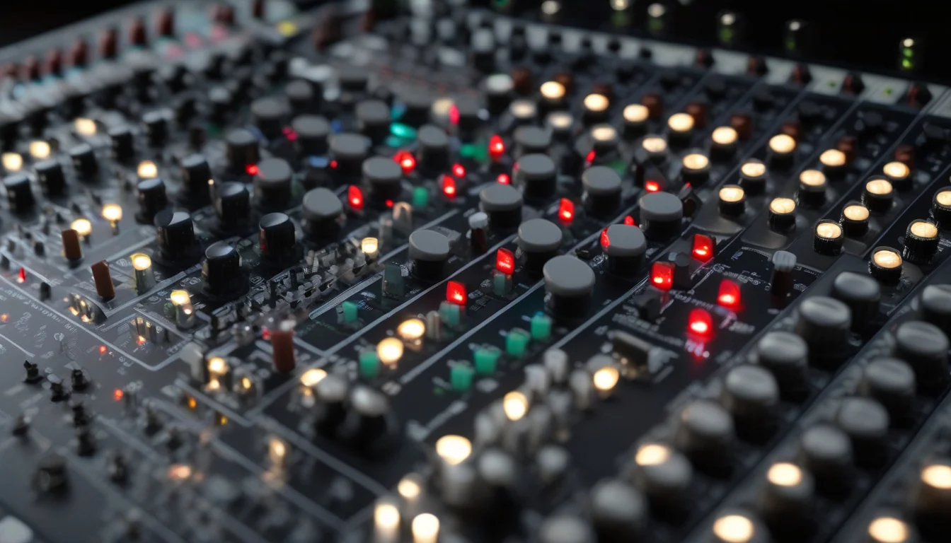 Kontrola faderów i potencjometrów w mikserze audio
