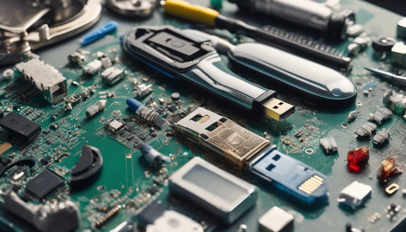 Kontrola złącza USB i ścieżek stykowych pendrive